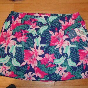 NEW Tommy Bahama Skort. Blue floral size XL